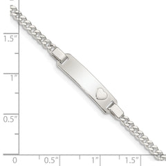 Sterling Silver Baby ID with Heart Bracelet