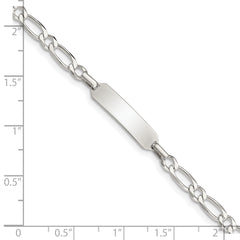 Sterling Silver Polished Engraveable Childrens ID Bracelet