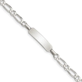 Sterling Silver 6inch Polished Engraveable Childrens ID Bracelet