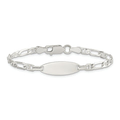 Sterling Silver Polished Engraveable 5in Plus 1in EXT Childrens ID Bracelet