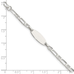 Sterling Silver Polished Engraveable 5in Plus 1in EXT Childrens ID Bracelet