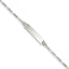 Figaro Link Plate ID Bracelet in Sterling Silver, Engravable, 5.5 Inch - Sophia Jewelers