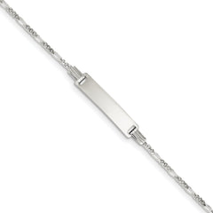 Sterling Silver 6inch Polished Engraveable Childrens ID Bracelet