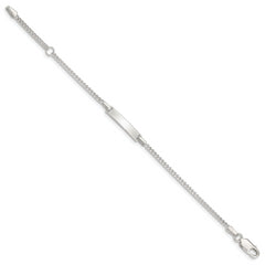Sterling Silver Polished Childrens ID Curb Link 5in Plus 1in Ext. Bracelet