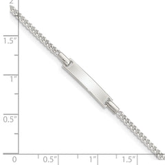 Sterling Silver Polished Childrens ID Curb Link 5in Plus 1in Ext. Bracelet