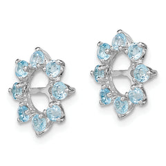 Sterling Silver Rhodium Swiss Blue Topaz Earring Jackets for Women