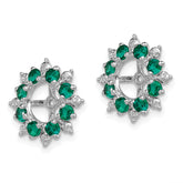 Sophia Jewelers Sterling Silver Rhodium Earring Jackets with Lab Created Emeralds