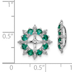 Sophia Jewelers Sterling Silver Rhodium Earring Jackets with Lab Created Emeralds