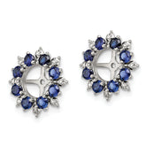 Sterling Silver Sapphire & Diamond Earring Jackets, Elegant Women's Design