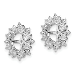 Sterling Silver 925 Rhodium Diamond Earring Jackets for Women