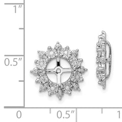 Sterling Silver 925 Rhodium Diamond Earring Jackets for Women