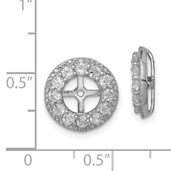 Sterling Silver Rhodium Plated White Topaz & Diamond Earring Jackets