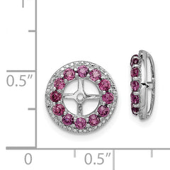 Sophia Jewelers Rhodium-Plated Sterling Silver Garnet & Diamond Jacket Earrings