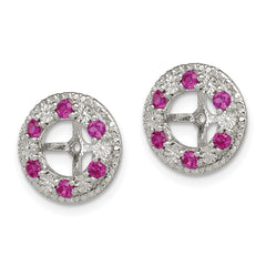 Sterling Silver Ruby Earring Jackets with Rhodium Polish for Women