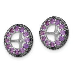 Sterling Silver Amethyst & Black Sapphire Earring Jackets Polished Elegance
