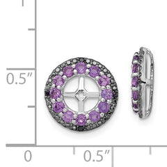 Sterling Silver Amethyst & Black Sapphire Earring Jackets Polished Elegance