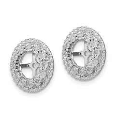 Sterling Silver Rhodium Diam. Earring Jacket