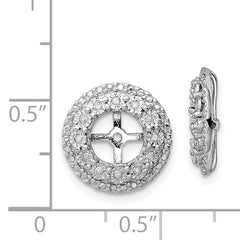 Sterling Silver Rhodium Diam. Earring Jacket