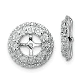 Sterling Silver Rhodium Diam. Earring Jacket