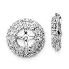 Sterling Silver Rhodium Diam. Earring Jacket