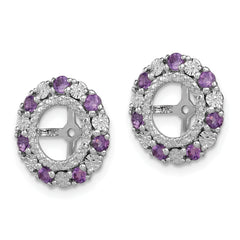 Sophia Jewelers Sterling Silver Amethyst Earring Jackets with Polished Rhodium Finish