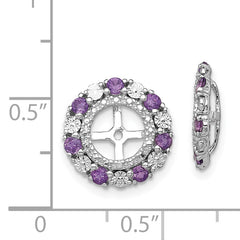 Sophia Jewelers Sterling Silver Amethyst Earring Jackets with Polished Rhodium Finish