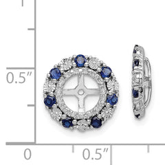 Sterling Silver Sapphire Earring Jackets with Polished Rhodium Finish