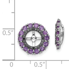 Sophia Jewelers Sterling Silver Amethyst & Black Sapphire Earring Jackets