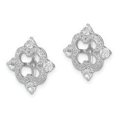 Sophia Jewelers Sterling Silver White Topaz & Diamond Earring Jackets Elegant Polished Finish