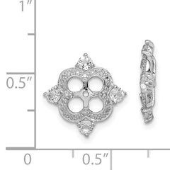 Sophia Jewelers Sterling Silver White Topaz & Diamond Earring Jackets Elegant Polished Finish