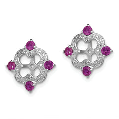Sophia Jewelers Sterling Silver Rhodolite Garnet & Diamond Earring Jackets