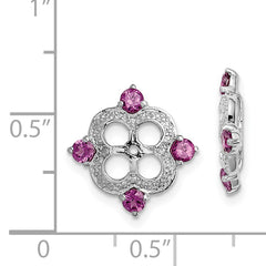 Sophia Jewelers Sterling Silver Rhodolite Garnet & Diamond Earring Jackets