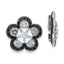 Sterling Silver Rhodium Swiss Blue Topaz & Black Sapphire Earring Jacket