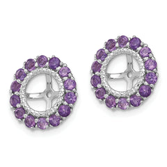 Sterling Silver 925 Earring Jackets with Amethyst & Diamond Elegance
