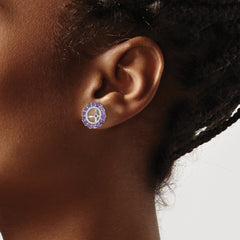 Sterling Silver 925 Earring Jackets with Amethyst & Diamond Elegance