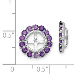 Sterling Silver 925 Earring Jackets with Amethyst & Diamond Elegance