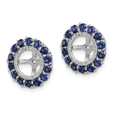 Sterling Silver 925 Earring Jackets with Lab-Created Sapphire and Diamond