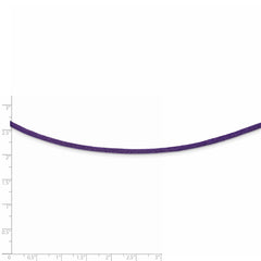 Sterling Silver 2mm Purple Satin Necklace