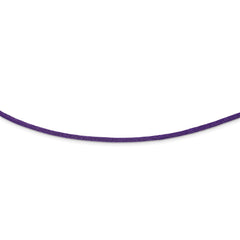 Sterling Silver 925 Purple Satin Necklace with Lobster Clasp in Elegant Design