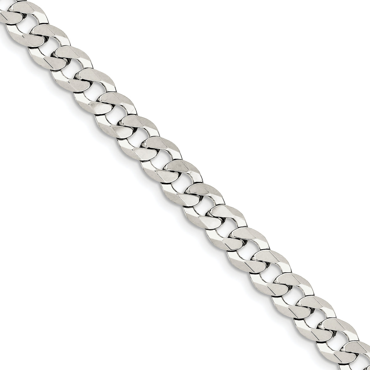 Sterling Silver 8.5mm Close Link Flat Curb Chain