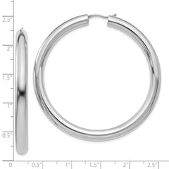 Sophia Jewelers Sterling Silver Polished Hoop Earrings with Rhodium Elegance