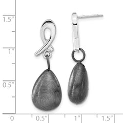 Women's Ruthenium-Plated Sterling Silver Dangle Earrings with Polished Finish
