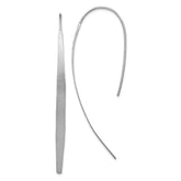 Sterling Silver Rhodium-plated Polished & Brushed Earrings