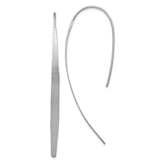 Sterling Silver Rhodium-plated Polished & Brushed Earrings