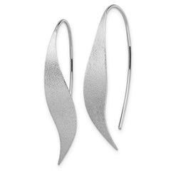 Sterling Silver 925 Dangle Earrings with Rhodium Polished Brushed Finish