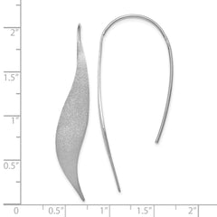 Sterling Silver 925 Dangle Earrings with Rhodium Polished Brushed Finish