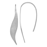Sterling Silver Rhodium-plated Polished & Brushed Earrings