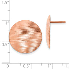 Sophia Jewelers Rose-Tone Sterling Silver Diamond-Cut Circle Earrings