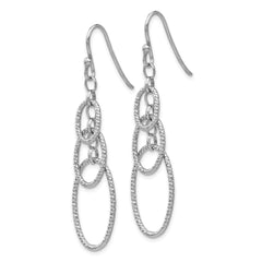 Sophia Jewelers 925 Sterling Silver Textured Dangle Earrings with Rhodium Finish