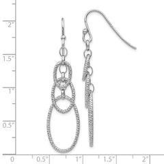 Sophia Jewelers 925 Sterling Silver Textured Dangle Earrings with Rhodium Finish